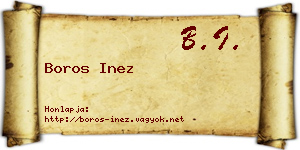 Boros Inez névjegykártya
